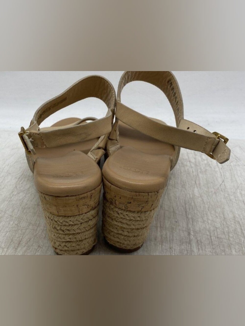 UGG Elena Nubuck Leather Slingback Platform Wedge Sandals Size 9 Used Exc - Picture 5 of 9